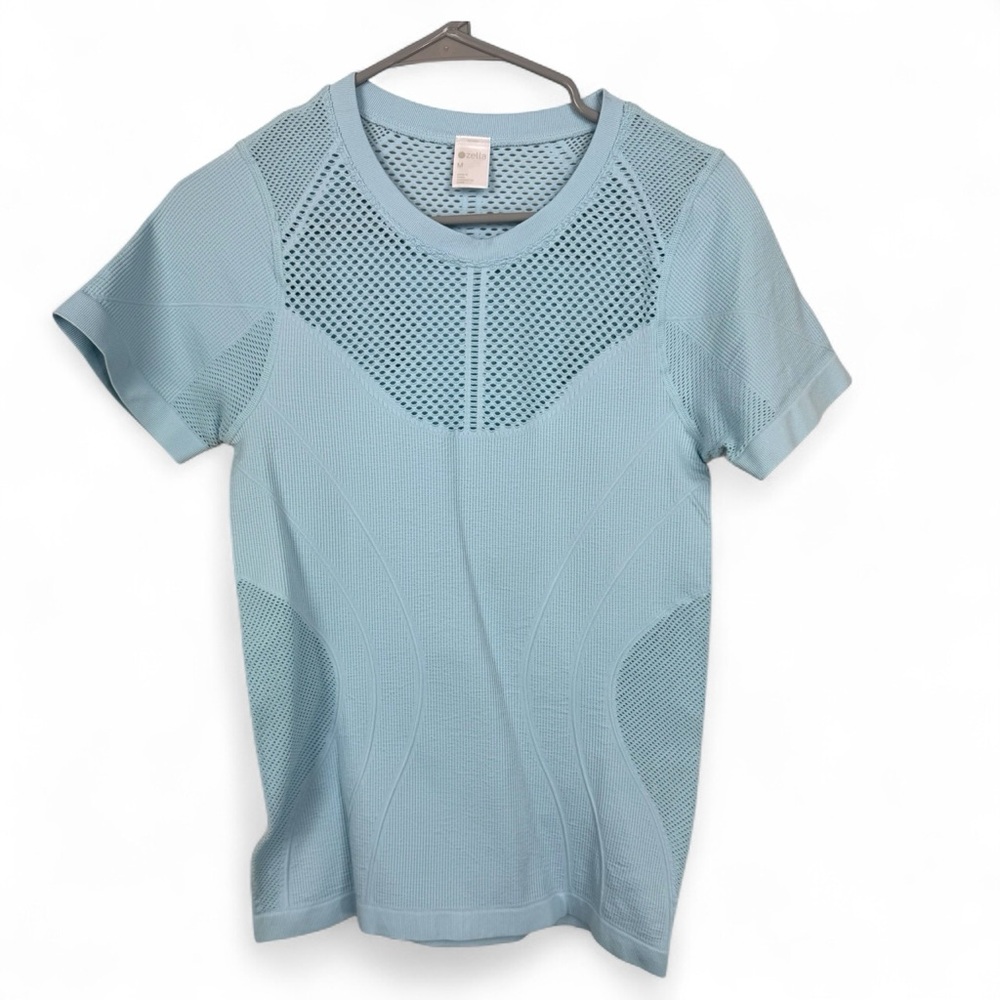 Zella Seamless Short Sleeve Top Blue M